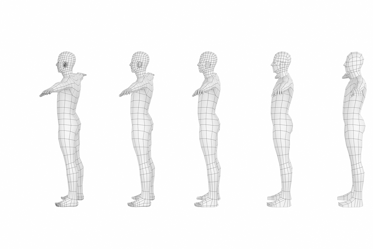 Natural Male T-Pose in 5 Topologies, a 3D by VK Studio (Photo 4 of 21)