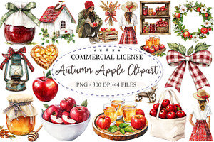 Autumn Apple Clipart Bundle