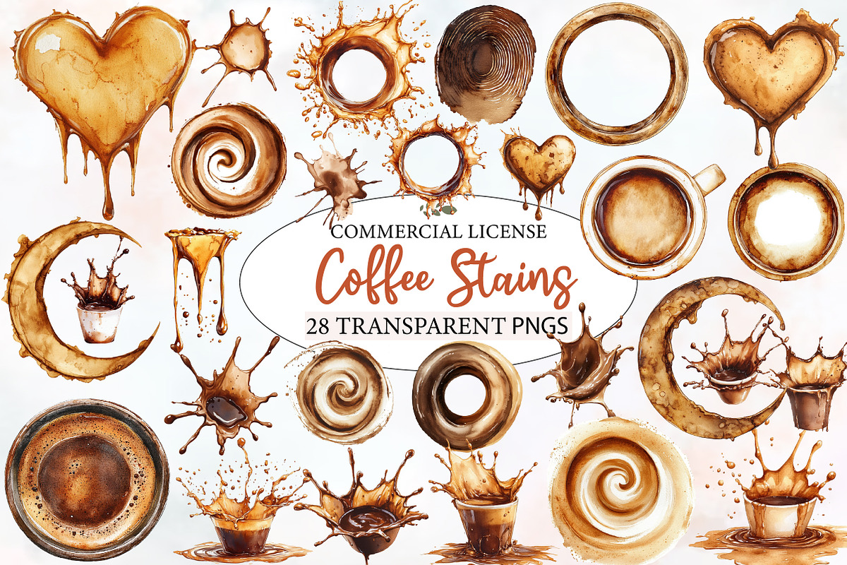 Coffee Stains Clipart, an Illustration by Designworld (Photo 1 of 9)
