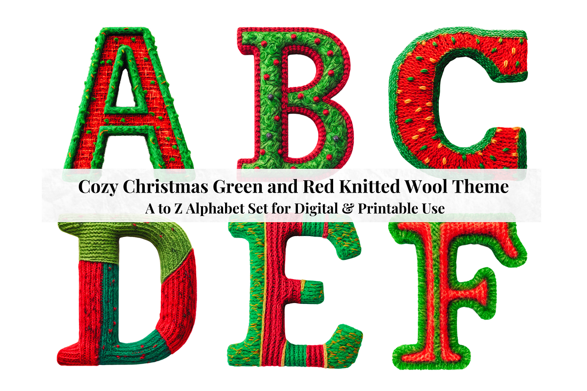 Christmas Knitted Alphabet Letters, a Decorative Illustration by Creative Art By SamM (Photo 1 of 10)