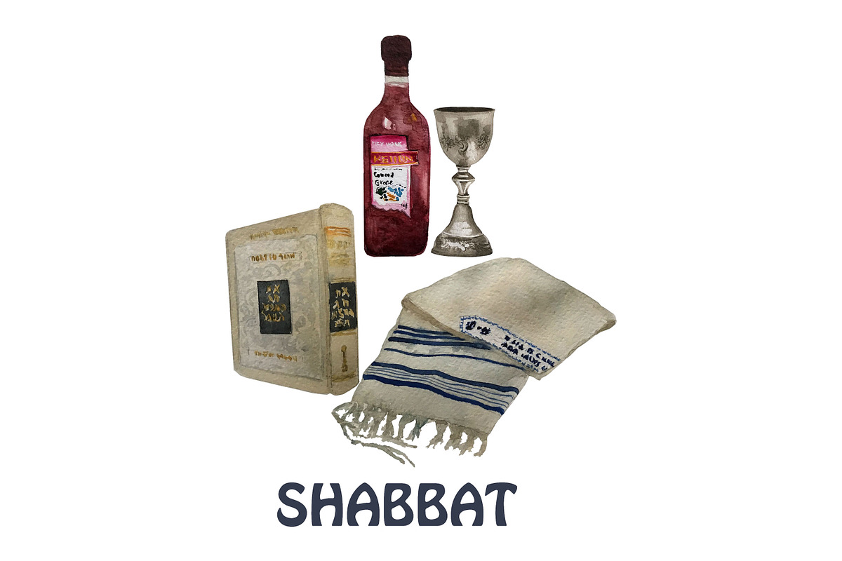 Jewish Year Holidays watercolor set, an Illustration by Bychovsky design (Photo 6 of 12)