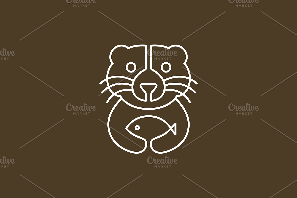 cute bear adorable line logo design, a Branding & Logo Template by devastd