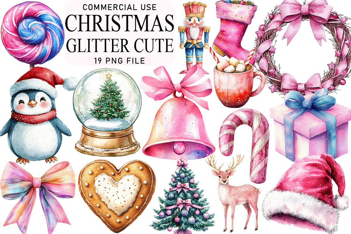 Glitter Cute Christmas Sublimation, an Illustration by Daily.Designs (Photo 1 of 4)