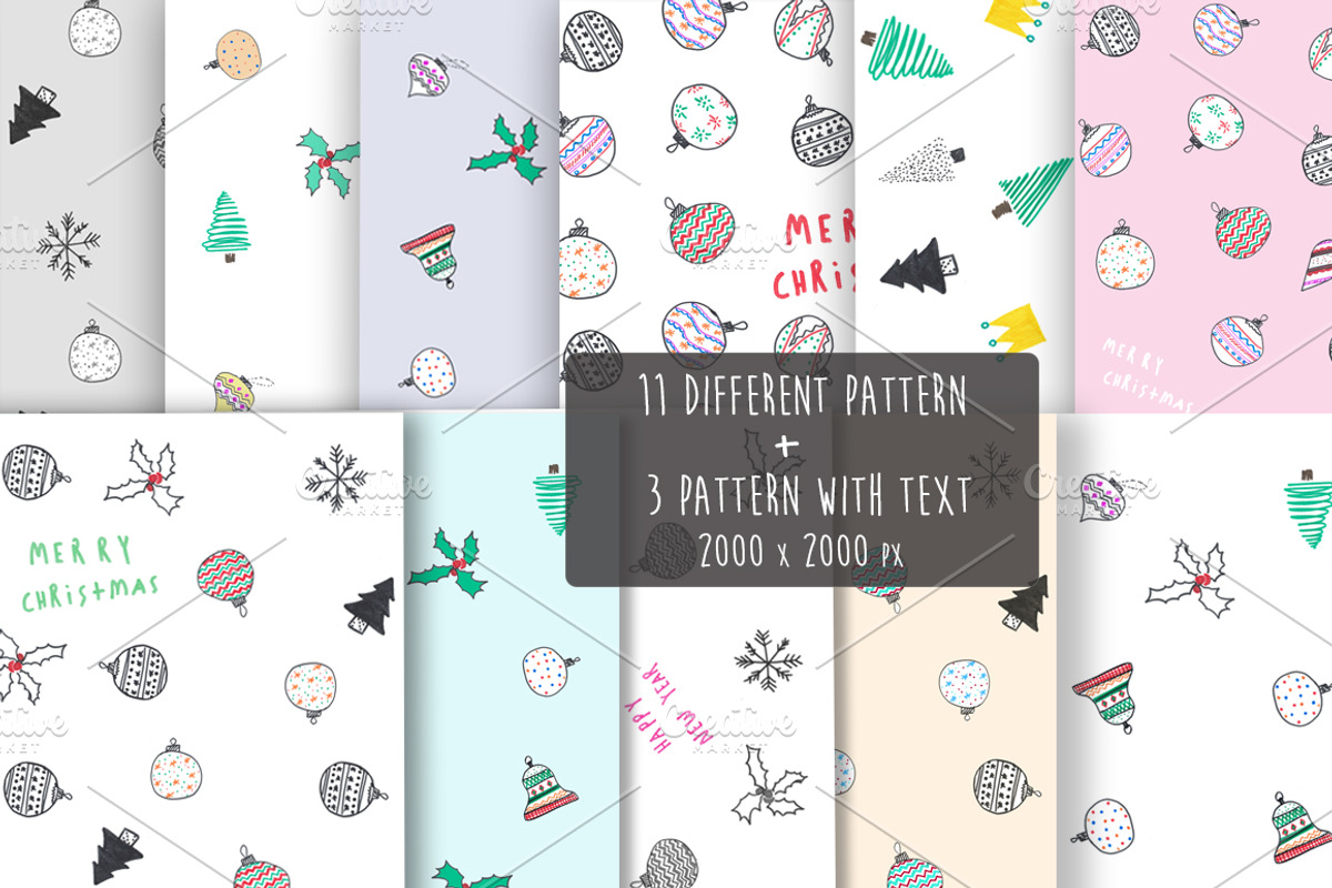 Hand Drawn Christmas Background, an Illustration by MaraquelaStudio (Photo 2 of 7)
