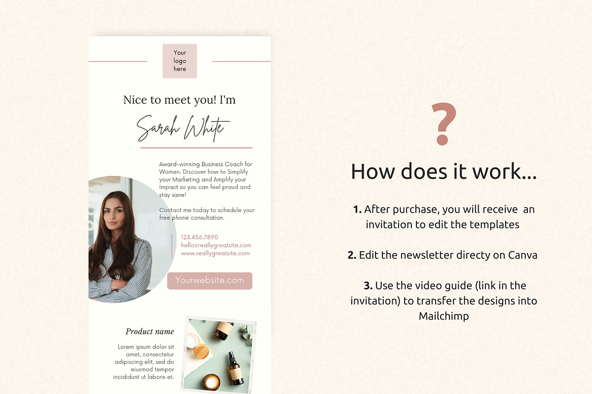 Canva Mailchimp Template Pack, an Email Template by PittaFinePrint (Photo 3 of 9)