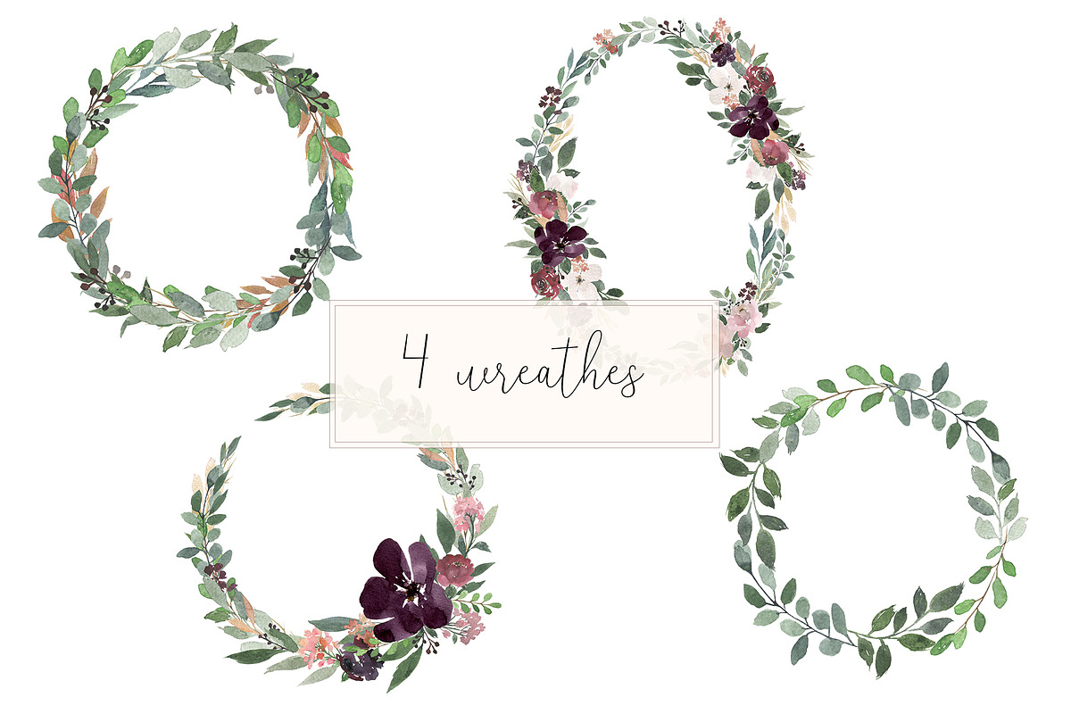 Grace - Blush & Plum Florals, an Illustration by MariePierLaf (Photo 7 of 7)