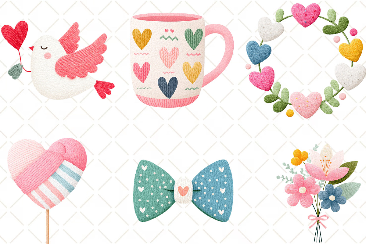Faux Yarn Valentine Sublimation, an Illustration by Black Bird Studio (Photo 2 of 6)