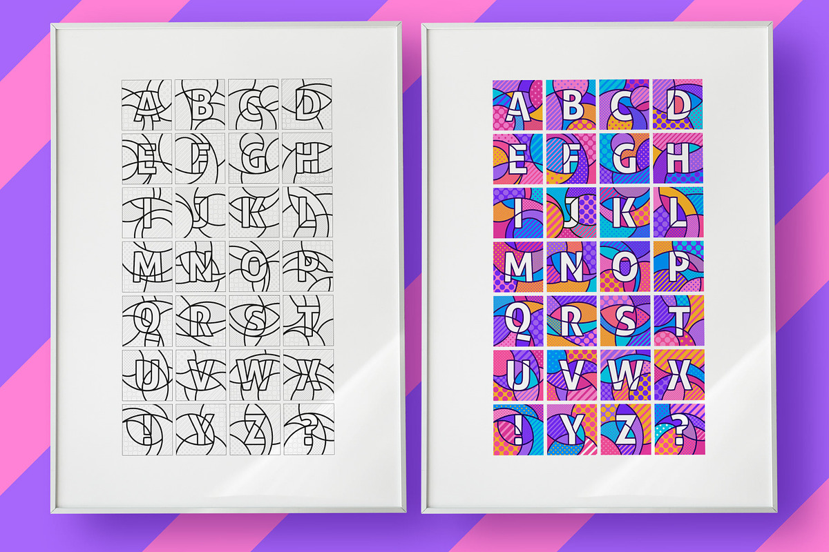 ABC ALPHABET Pop Art Graphic Bundle, a Decorative Illustration by Lilli Jemska Studio (Photo 8 of 9)