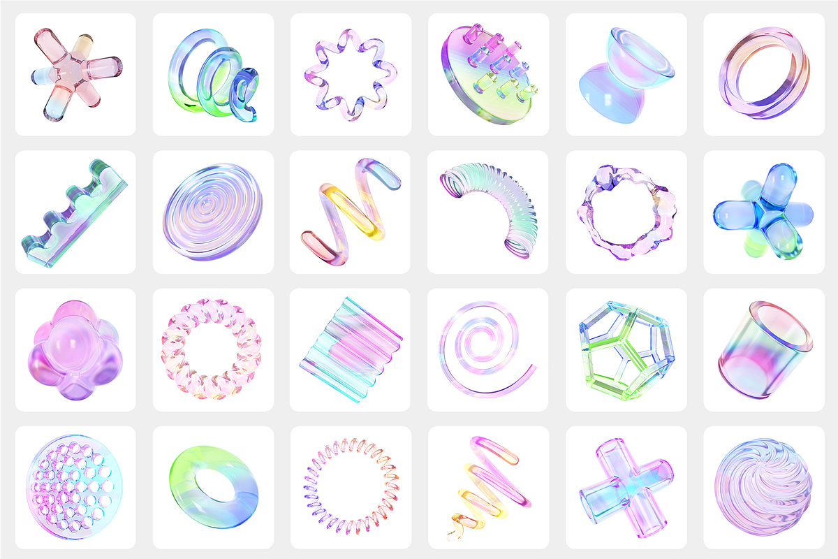 3D Glass Shapes/ Abstract collection, a Graphic by LarysaZabrotskaya (Photo 2 of 12)