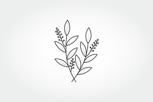 vector hand drawn leaf logo, a Branding & Logo Template by PrastHF