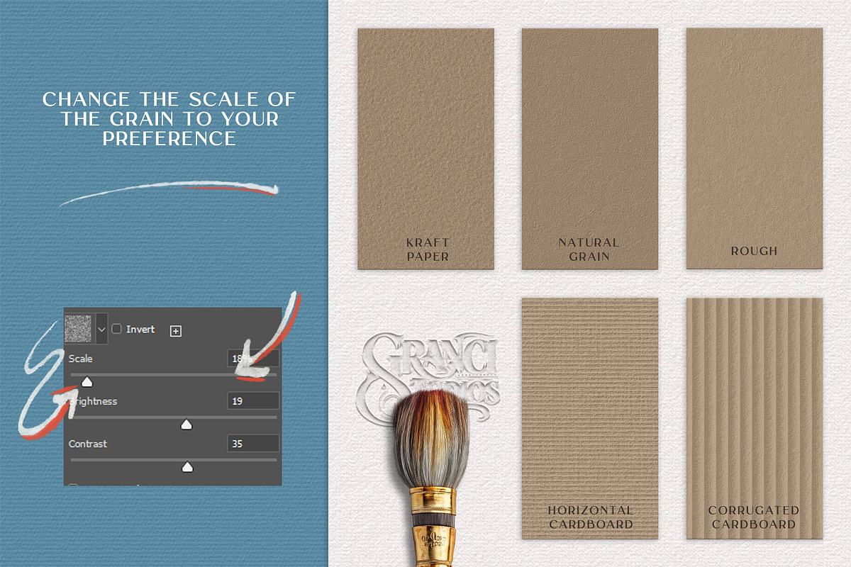 Photoshop Paper Texture Brushes, a Brush Add-On by GRANCI STUDIOS (Photo 7 of 8)