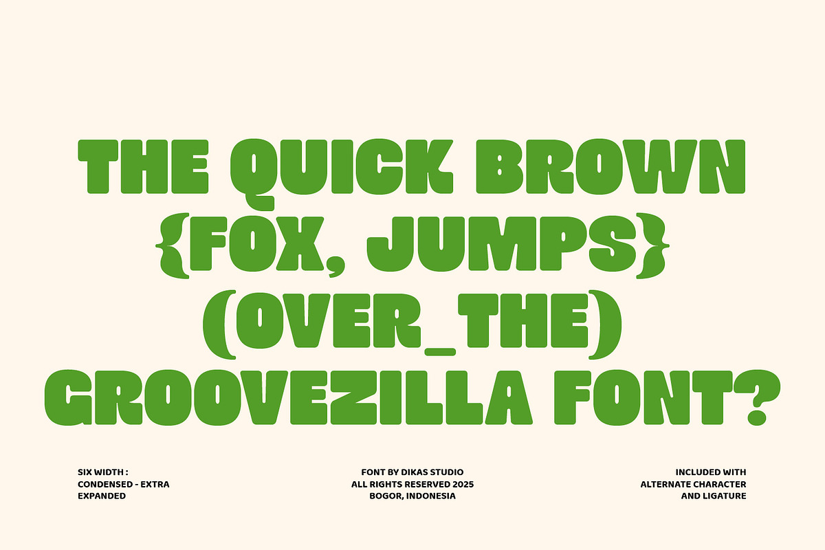Groovezilla - Retro Bold Fonts, a Sans Serif Font by Dikas Studio (Photo 2 of 20)