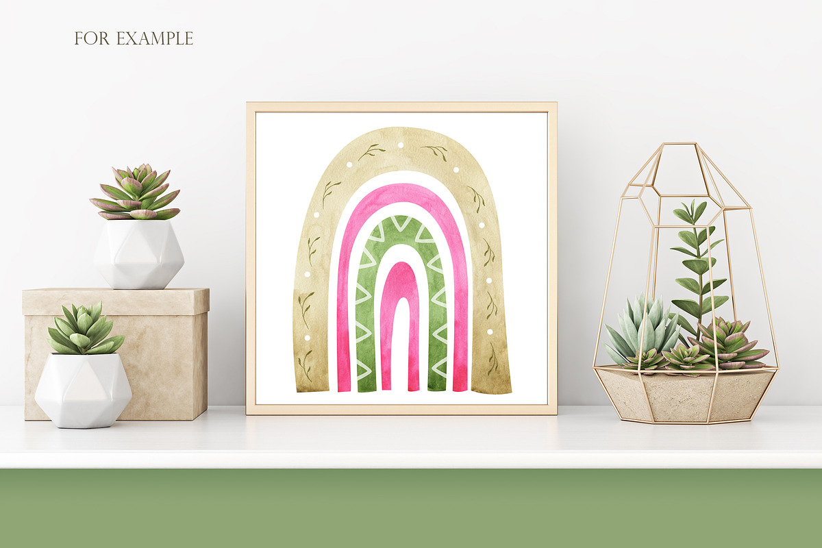 Watercolor Boho Rainbows Set, an Object Graphic by OrangePeafowlArt (Photo 4 of 16)