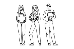work employee well being vector, a Person Illustration by pikepicture