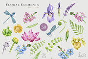 Botanical Watercolor Clipart Set, a Decorative Illustration by AnitaPol (Thumbnail 6 of 21)
