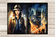 Noire Detective Junk Journal Paper, a Person Illustration by GlamArtZhanna (Thumbnail 2 of 9)