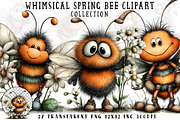 Whimsical Spring Bee Clipart, an Illustration by OK Design (Thumbnail 1 of 6)