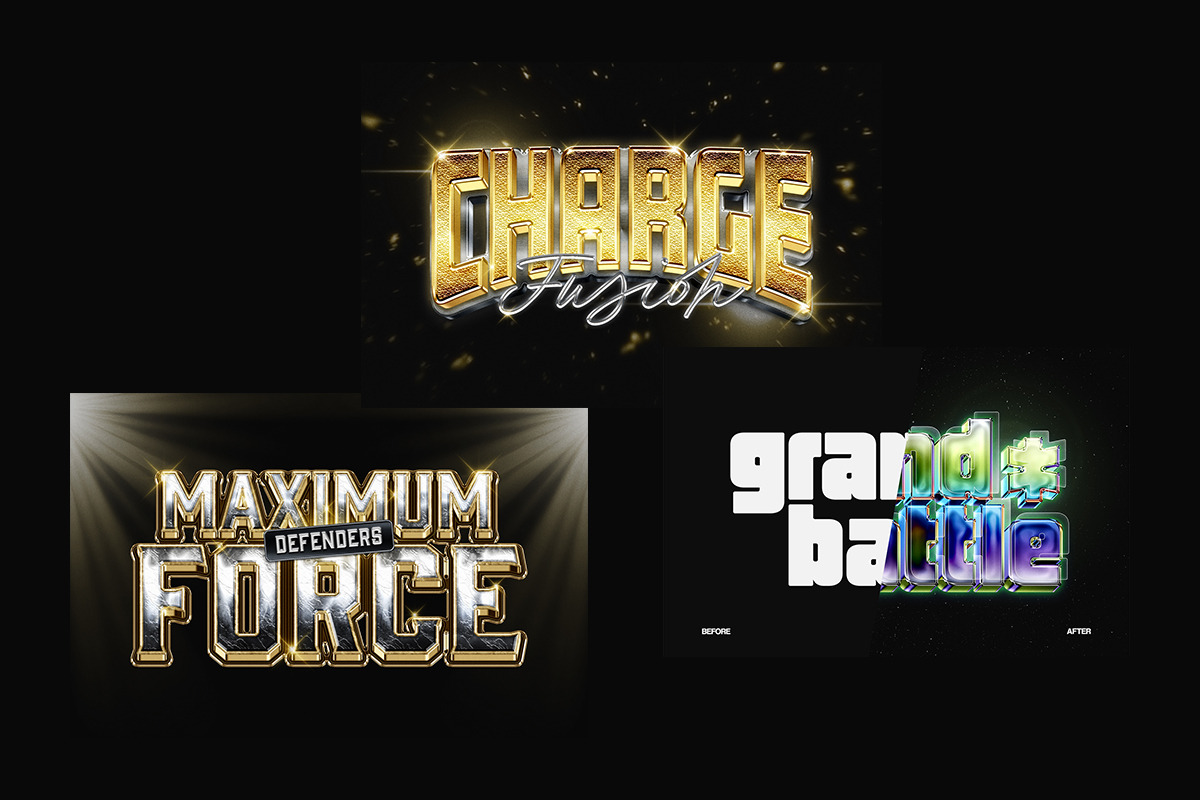 3D Chrome & Gold Text Effect, a Layer Style Add-On by Matsero (Photo 2 of 4)