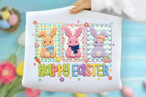 Faux Yarn Happy Easter Png, an Illustration by Designking