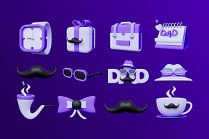 Father's Day 3D Icons Pack