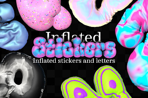 Inflated Stickers 02 - 3D Letters, a Graphic by saintricchi