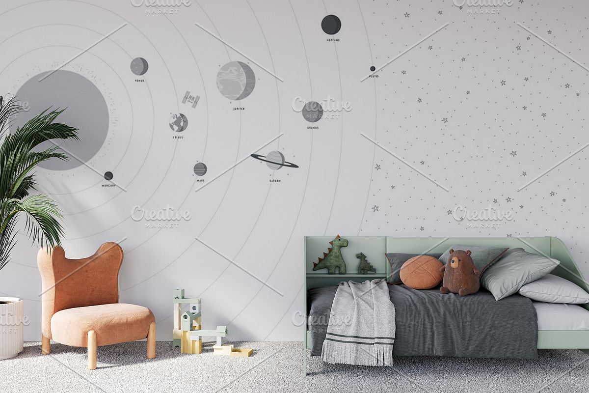 Wallpaper mockup | Boy's room mockup, a Household Mockup by Hunny Badger (Photo 3 of 6)