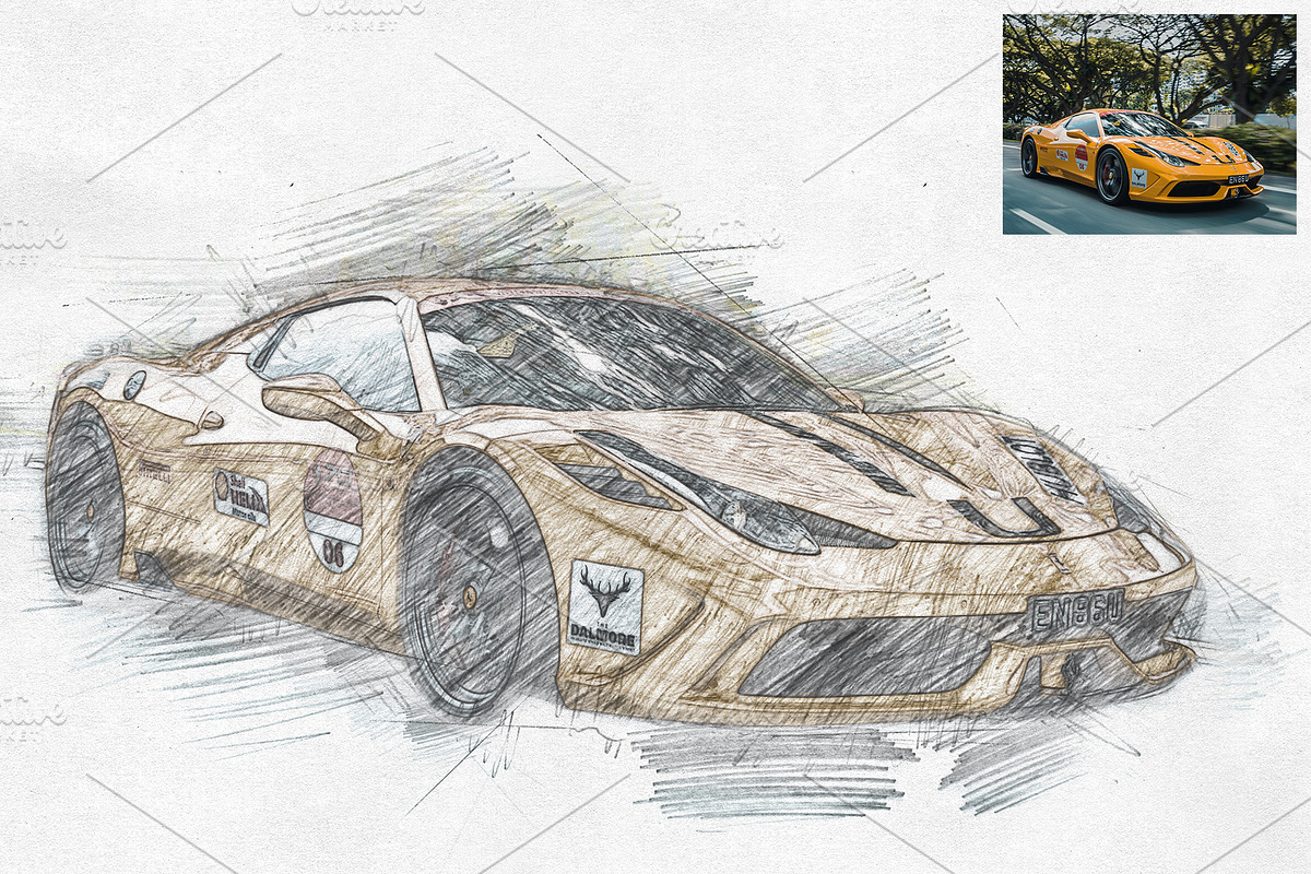 Pencil Sketch Photoshop Action, an Action Add-On by AndriyFM (Photo 8 of 15)
