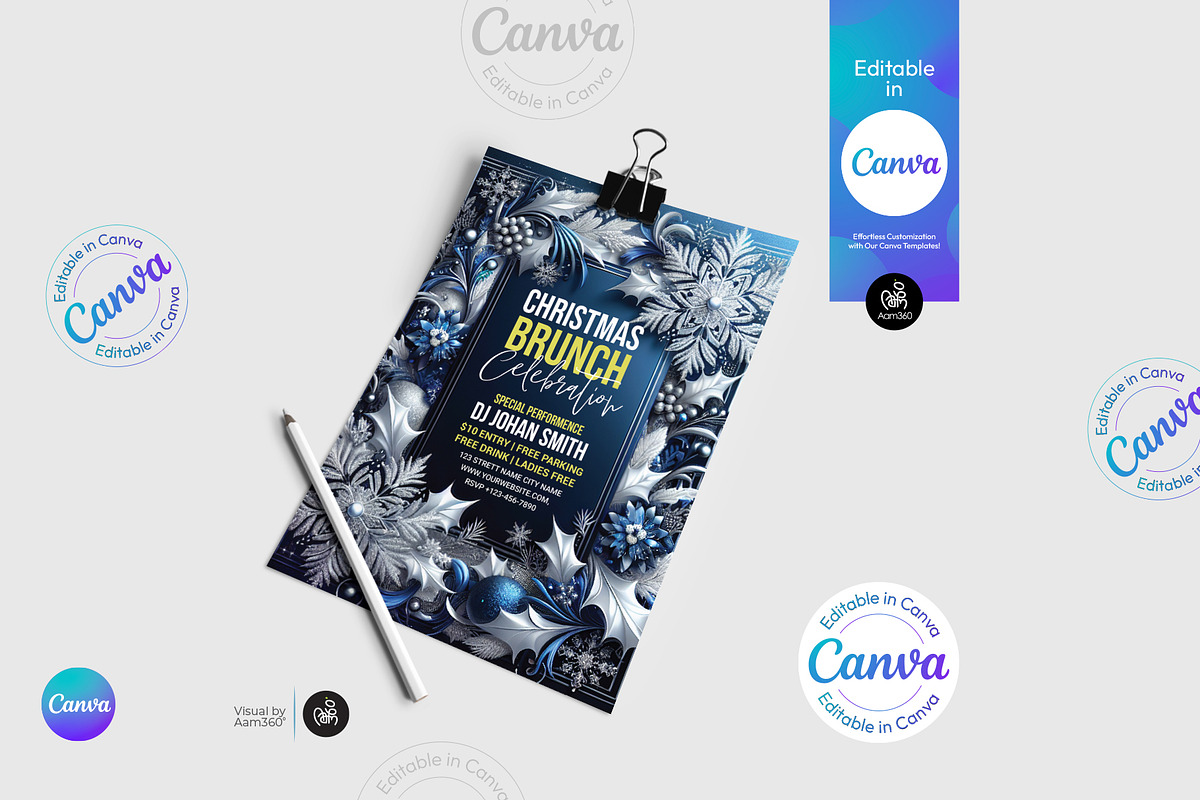 Christmas Brunch flyer Template, a Flyer Template by Aam360 (Photo 3 of 3)