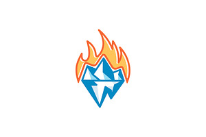 Ice & Fire Simple Logo For Business