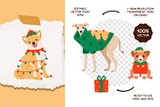 Christmas Dogs Clipart, an Animal Illustration by vik.stock (Thumbnail 7 of 7)