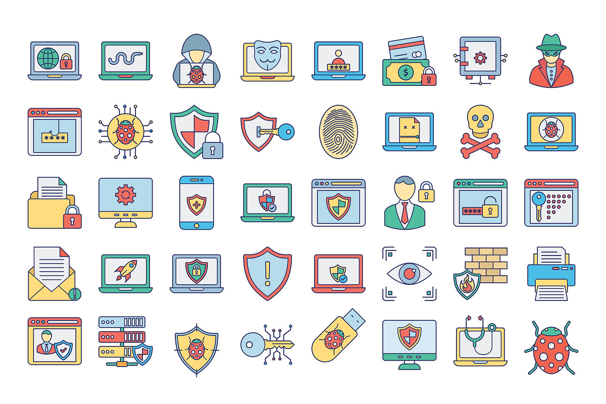 Malware and Antivirus Icons, an Outline Icon by Vector Portal (Photo 2 of 5)