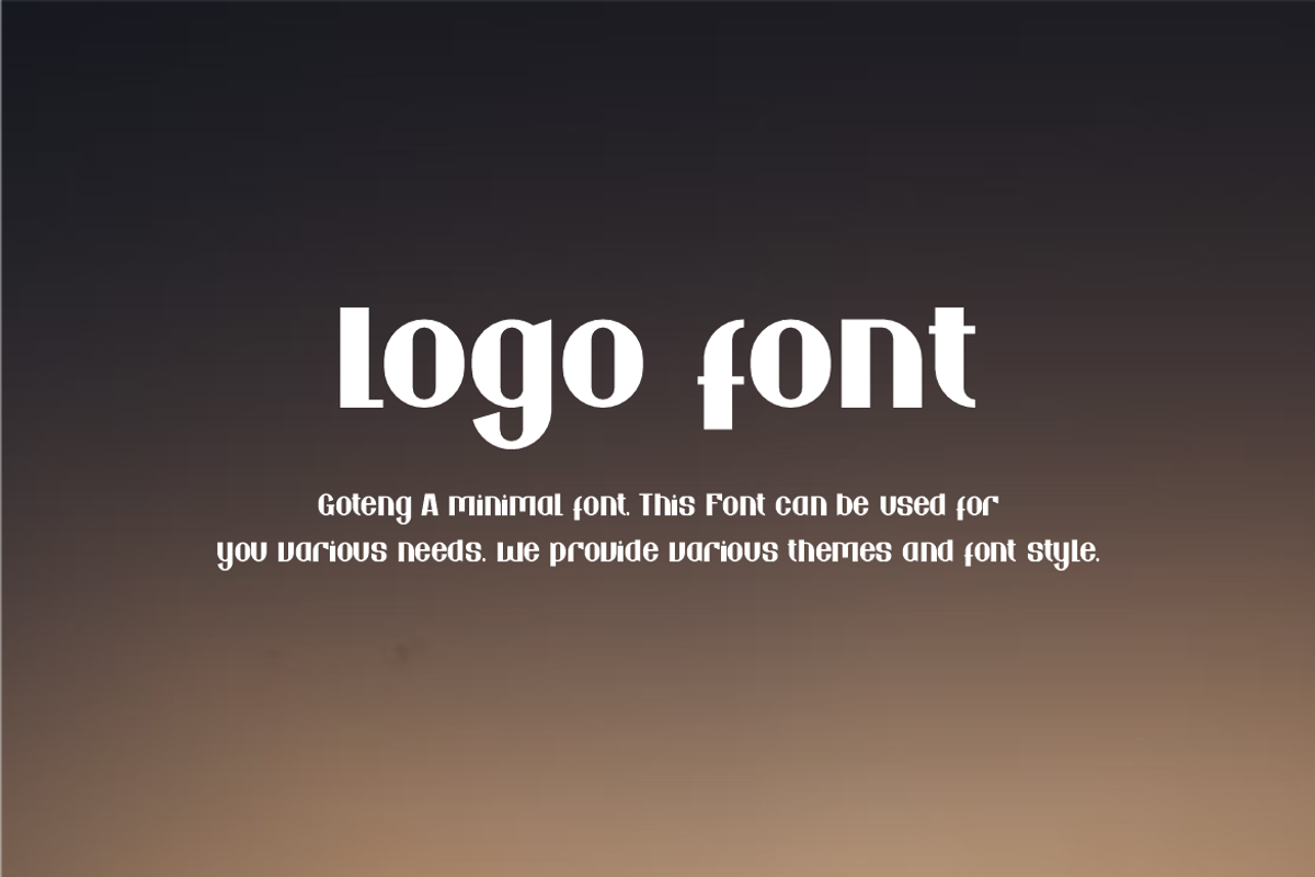 Goteng - Minimal Logo Font, a Sans Serif Font by Iqsiart Studio (Photo 2 of 6)