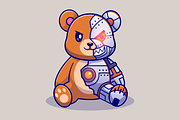 Cute Bear Robot Cyborg Cartoon, an Animal Illustration by Catalyst Labs (Thumbnail 3 of 3)