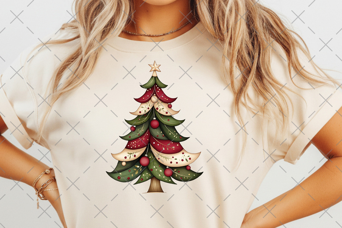 Whimsical Christmas Tree Clipart, an Illustration by Craft Nest (Photo 5 of 6)