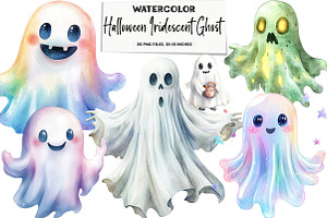 Halloween Iridescent Ghost Bundle, an Illustration by DreamArtGraphic