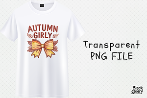 Vintage Autumn Girly PNG Sublimation