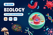 Biology 3D Icon Set, an Object 3D Model by Karacis Studio (Thumbnail 1 of 6)
