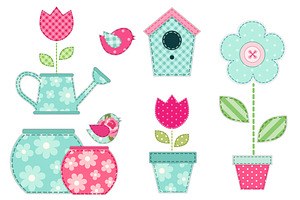 Cute Spring Patch Elements