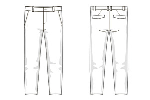Men's Trousers Fashion Flat Template