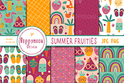 Summer Fruities paper set, a Pattern Graphic by Poppymoondesign ...