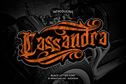 Cassandra - Blackletter Tattoo, a Blackletter Font by Brightone (Thumbnail 1 of 8)