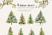 Winter story-watercolor Christmas, a Seasonal Illustration by Pamyatka Shop (Thumbnail 20 of 27)