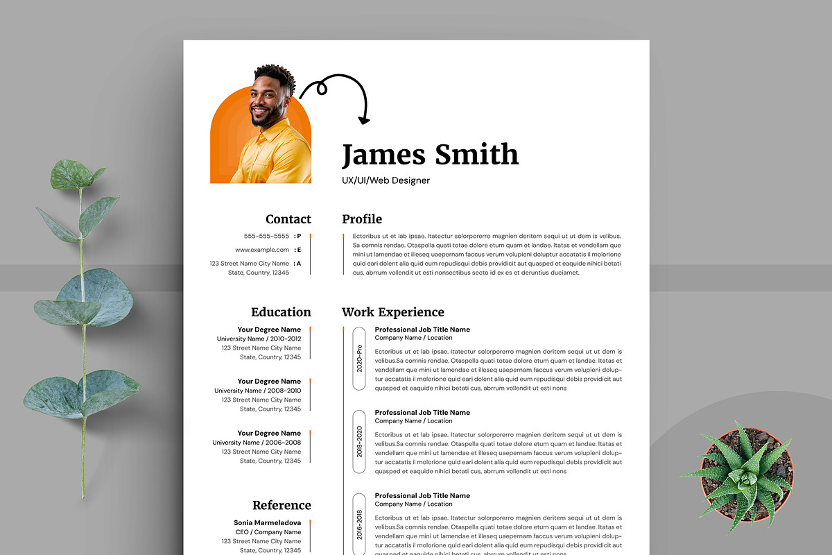 Creative Resume Template Cover Leter, a Resume Template by PixelStudio (Photo 2 of 6)