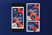 Blue Vintage Jazz Classic Flyer Set, a Flyer Template by graphicook (Thumbnail 3 of 3)