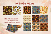 Fall Vibes watercolor floral clipart, an Illustration by Nadya Saen Art (Thumbnail 11 of 15)