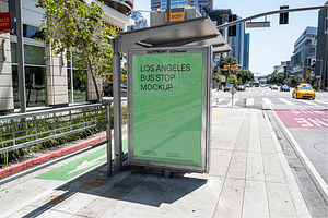 Urban Bus Stop Mockup Bundle PSD