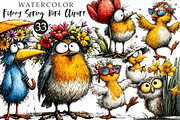 Funny Spring Bird Clipart, an Illustration by OK Design (Thumbnail 1 of 6)