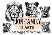 LION FAMILY set, an Animal Illustration by IPVector (Thumbnail 1 of 13)