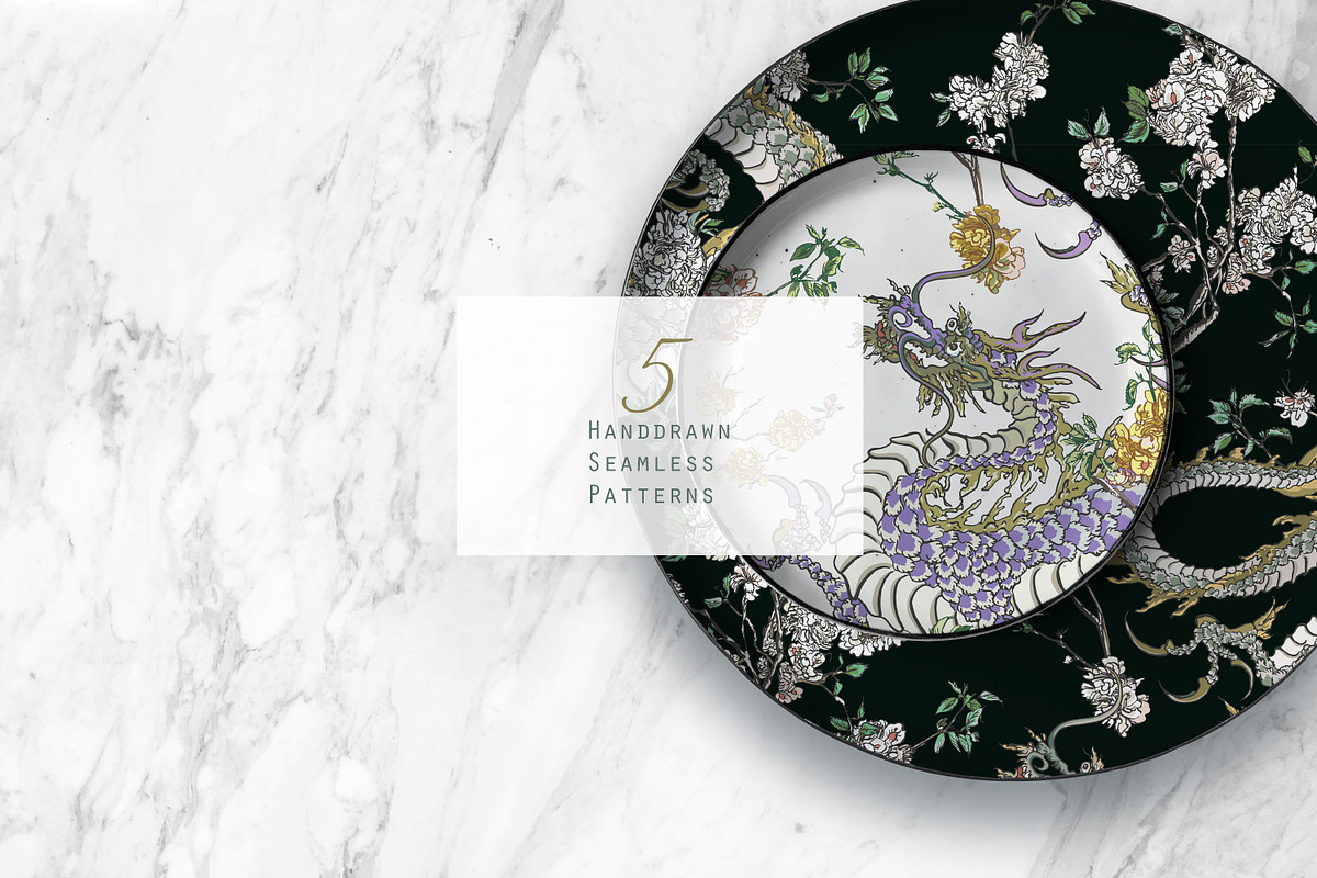 Loong. Seamless Patterns, a Pattern Graphic by Irina Dolgikh (Photo 4 of 15)