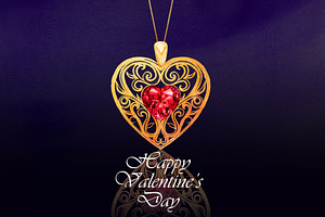 Watercolor Clipart: Heart Jewelry